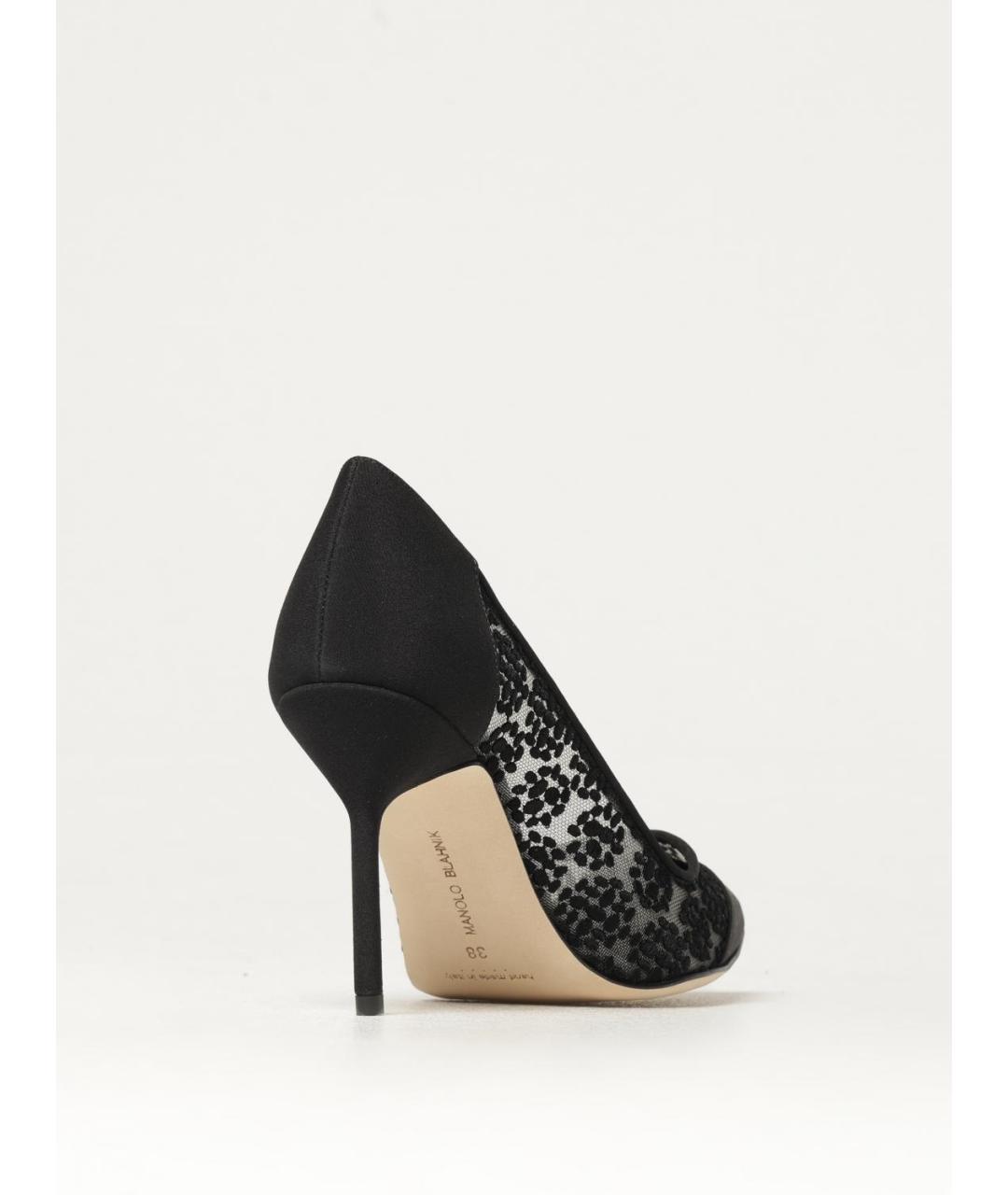 MANOLO BLAHNIK Черные текстильные туфли, фото 3