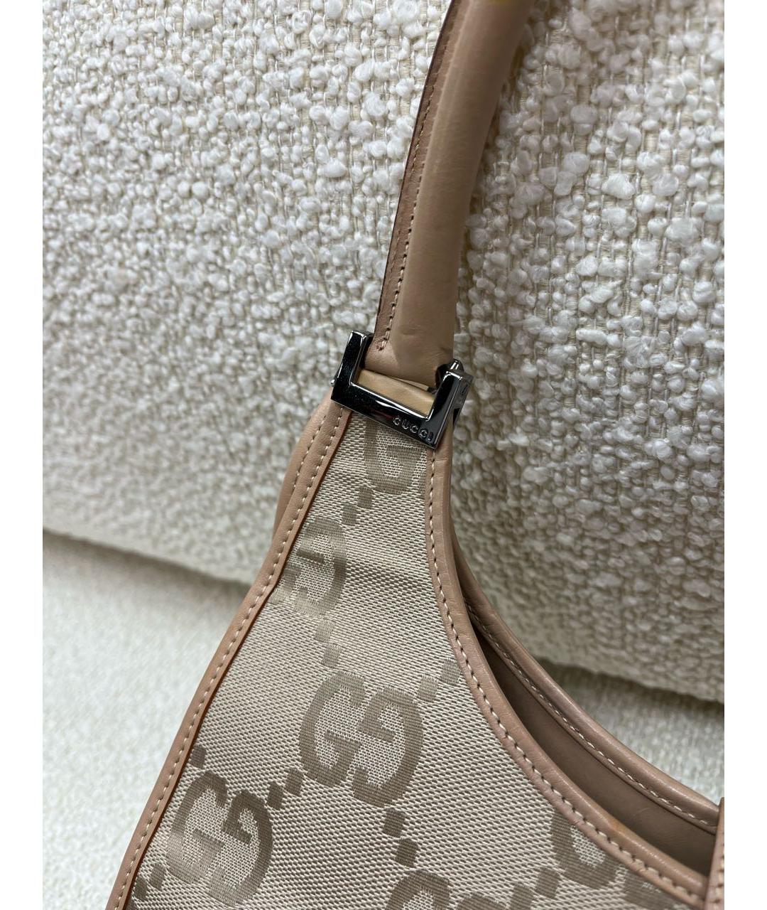 GUCCI Бежевая тканевая сумка с короткими ручками, фото 8