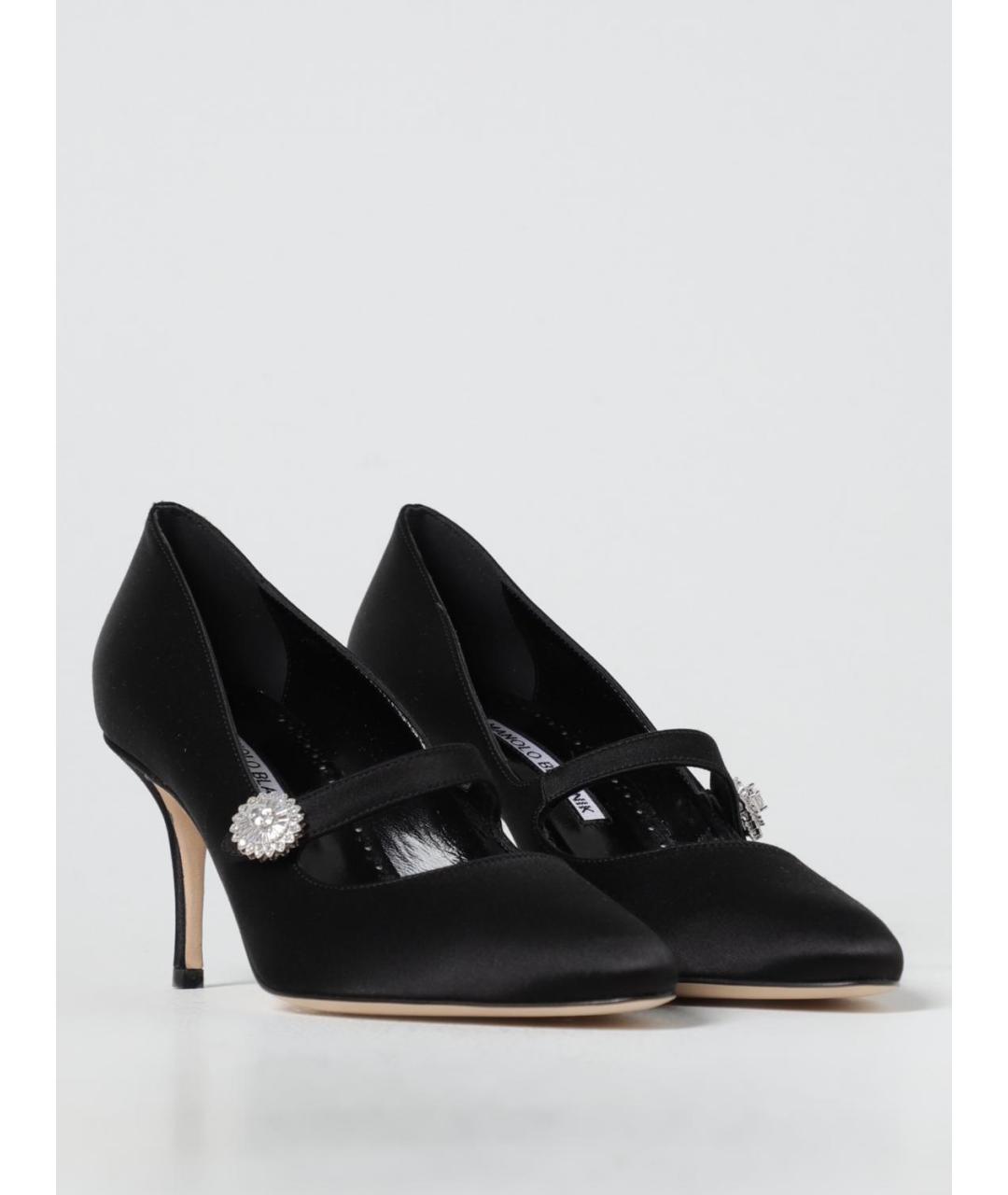 MANOLO BLAHNIK Черные текстильные туфли, фото 2