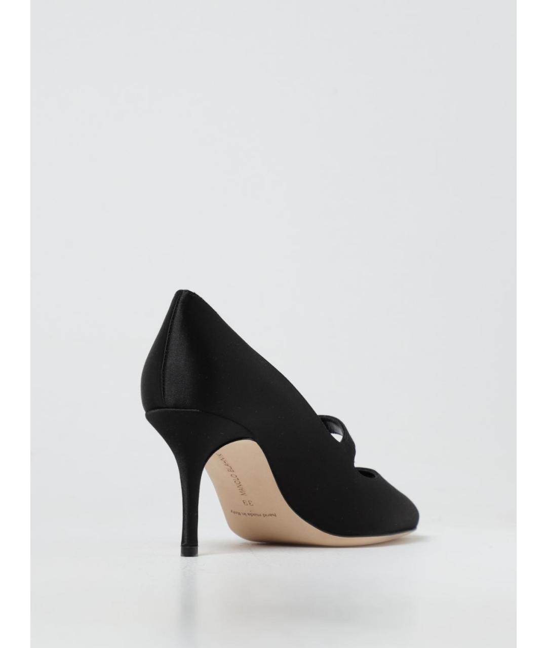 MANOLO BLAHNIK Черные текстильные туфли, фото 3