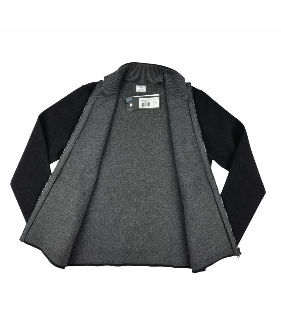 CP COMPANY Черный хлопко-эластановый кардиган, фото 4