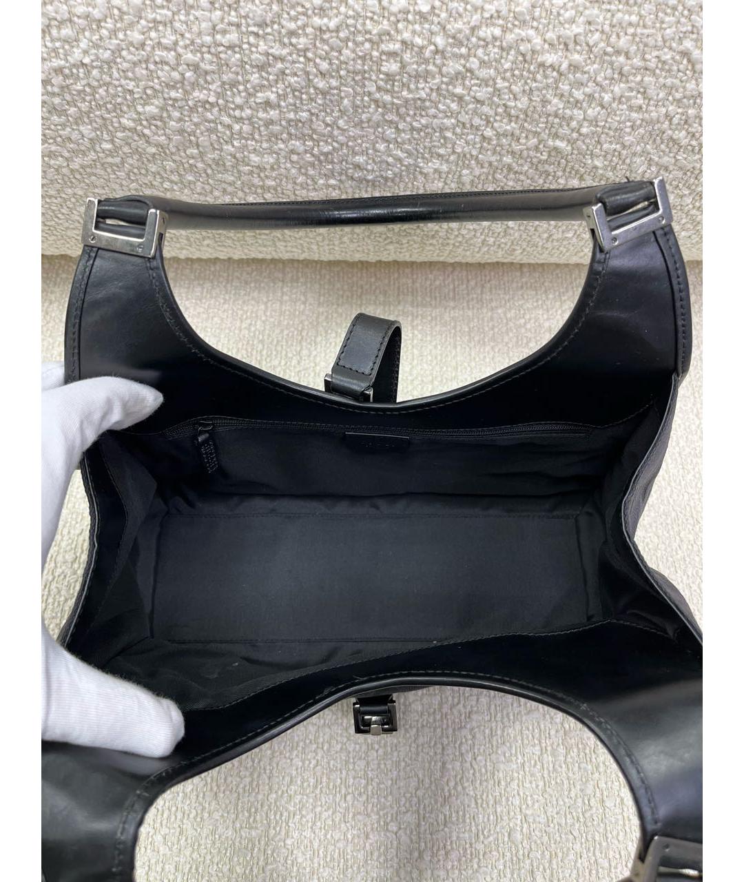 GUCCI Черная тканевая сумка с короткими ручками, фото 4