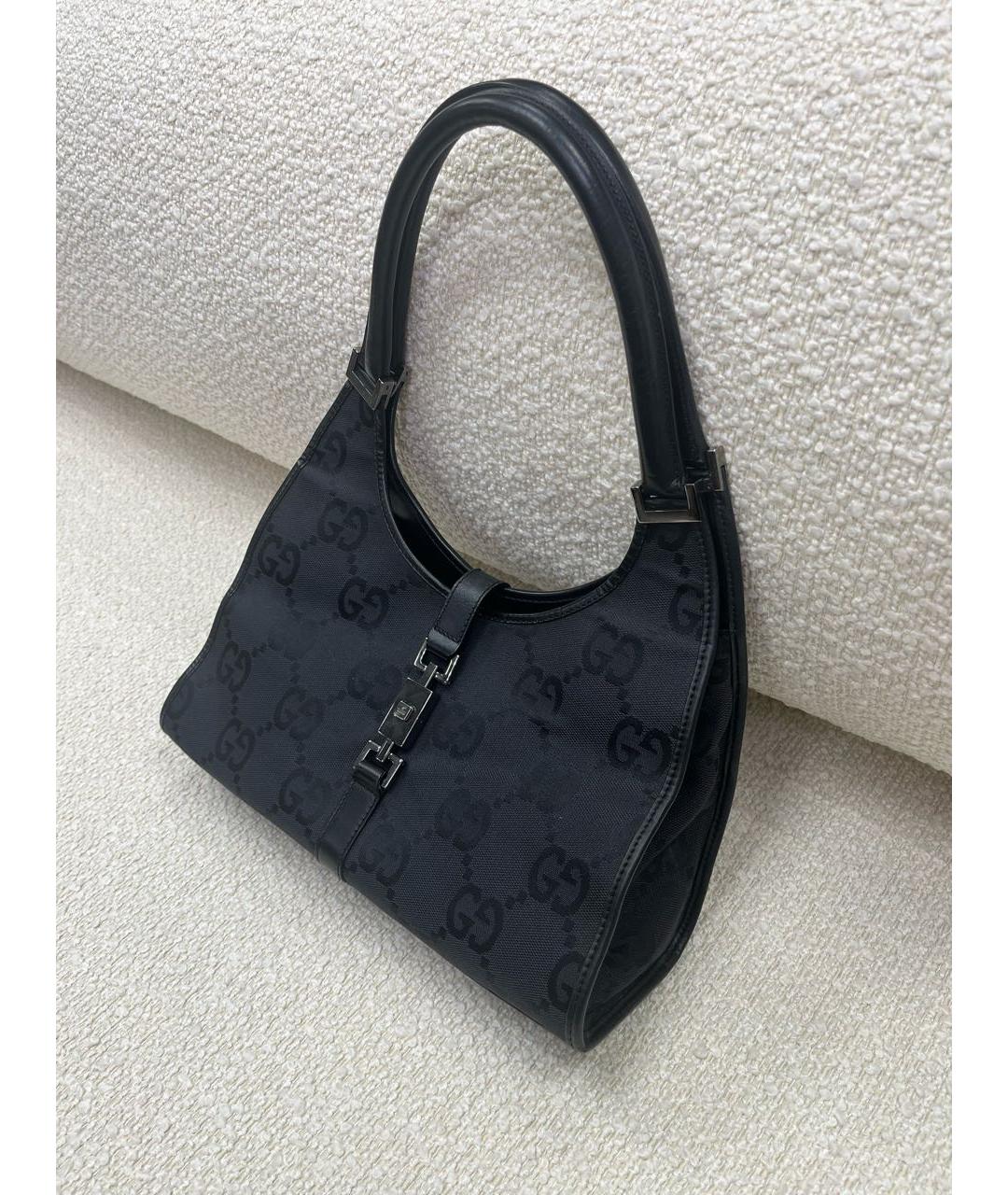 GUCCI Черная тканевая сумка с короткими ручками, фото 5