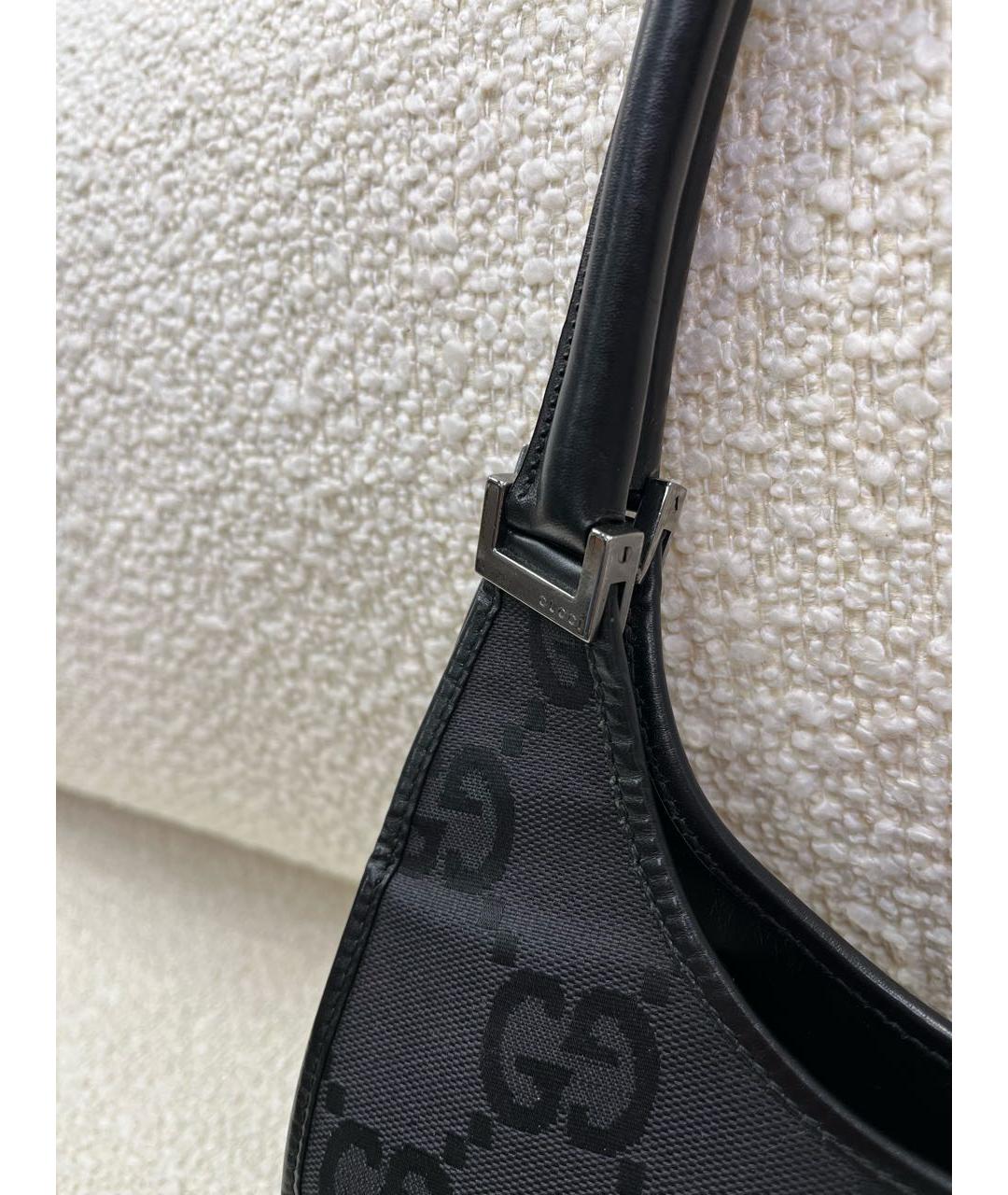 GUCCI Черная тканевая сумка с короткими ручками, фото 8