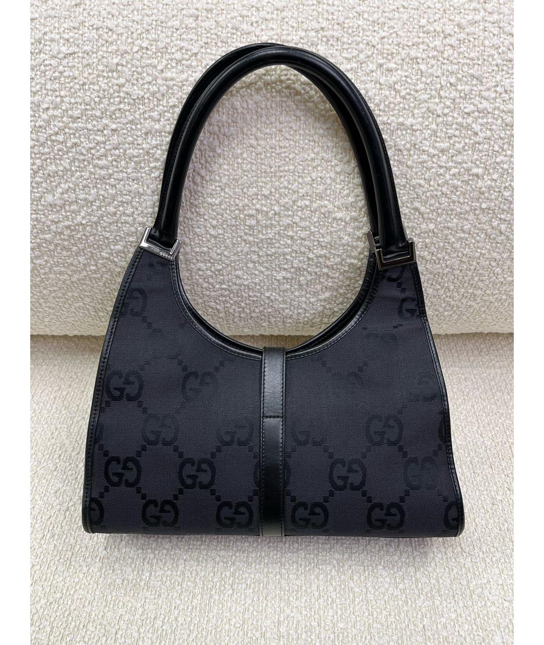 GUCCI Черная тканевая сумка с короткими ручками, фото 3