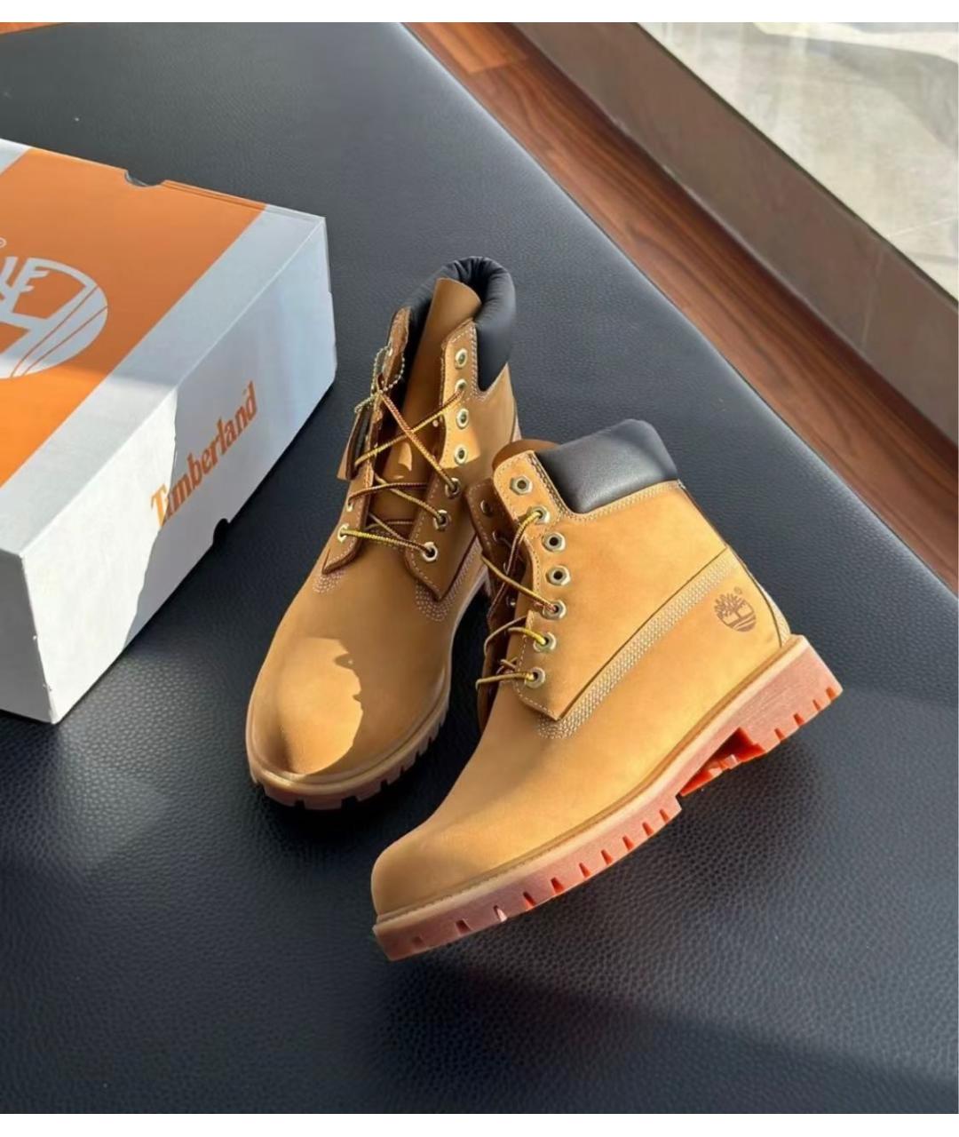 TIMBERLAND Оранжевое нубуковые высокие ботинки, фото 4