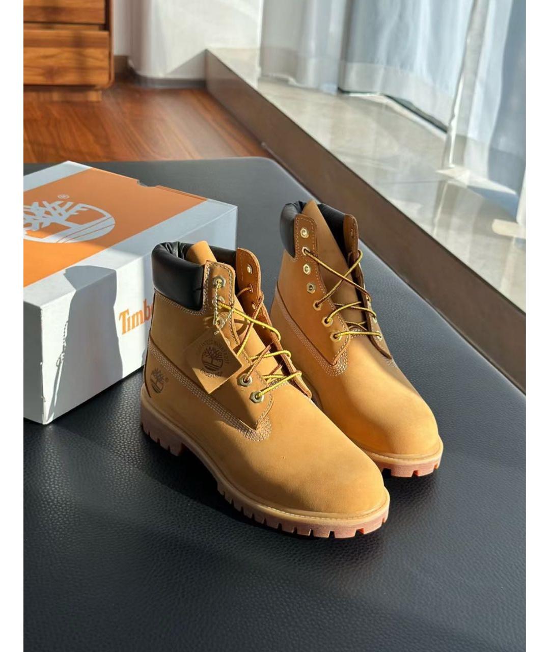 TIMBERLAND Оранжевое нубуковые высокие ботинки, фото 6
