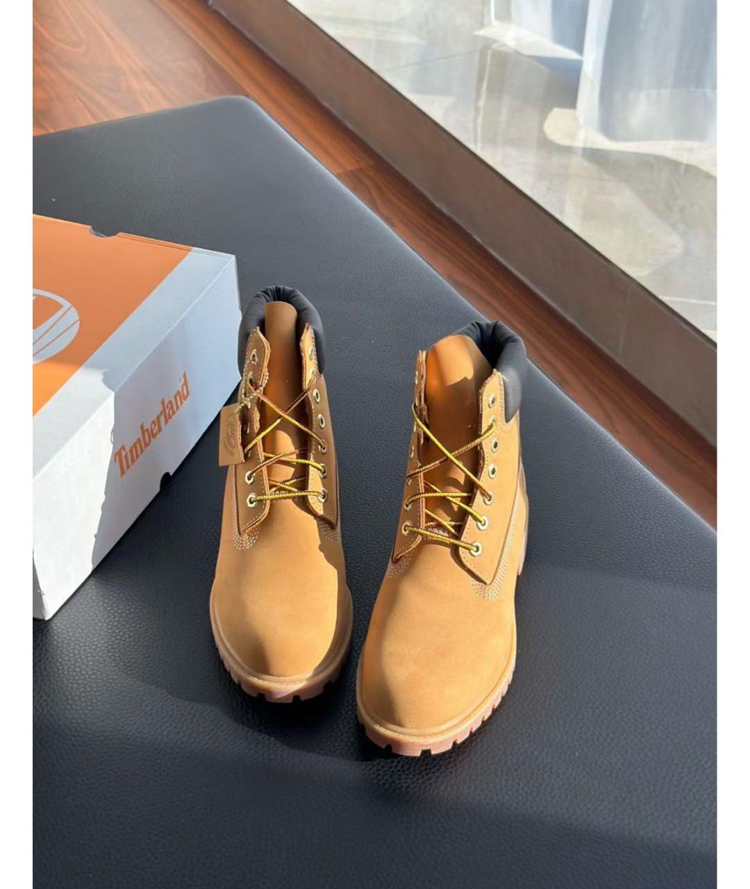 TIMBERLAND Оранжевое нубуковые высокие ботинки, фото 5