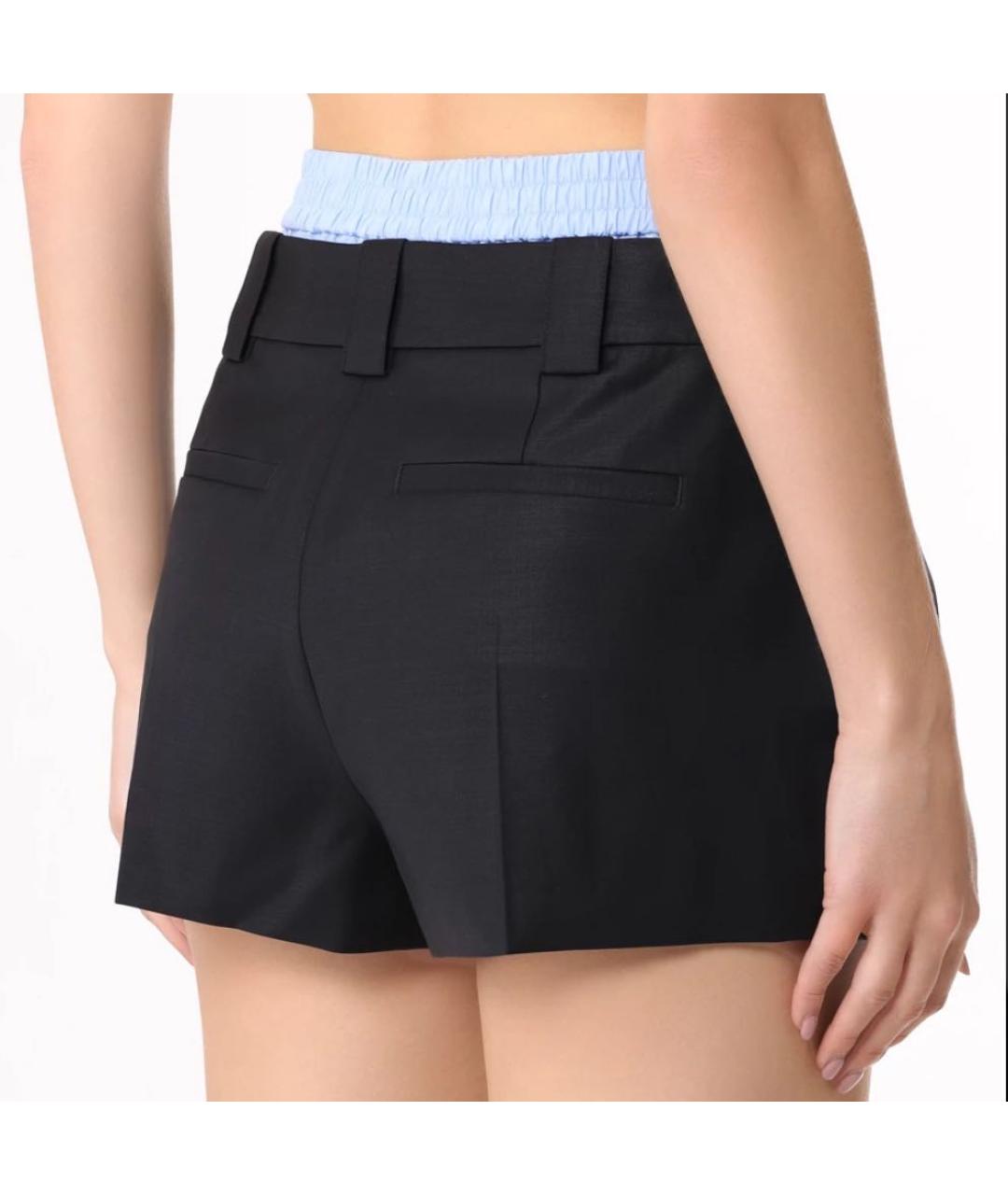 ALEXANDER WANG Черная шерстяная юбка-шорты, фото 2