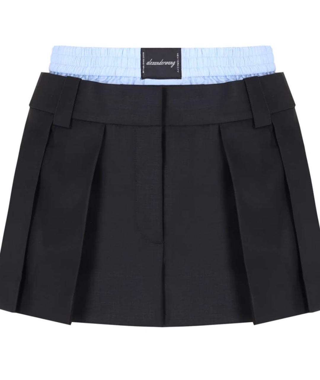 ALEXANDER WANG Черная шерстяная юбка-шорты, фото 3