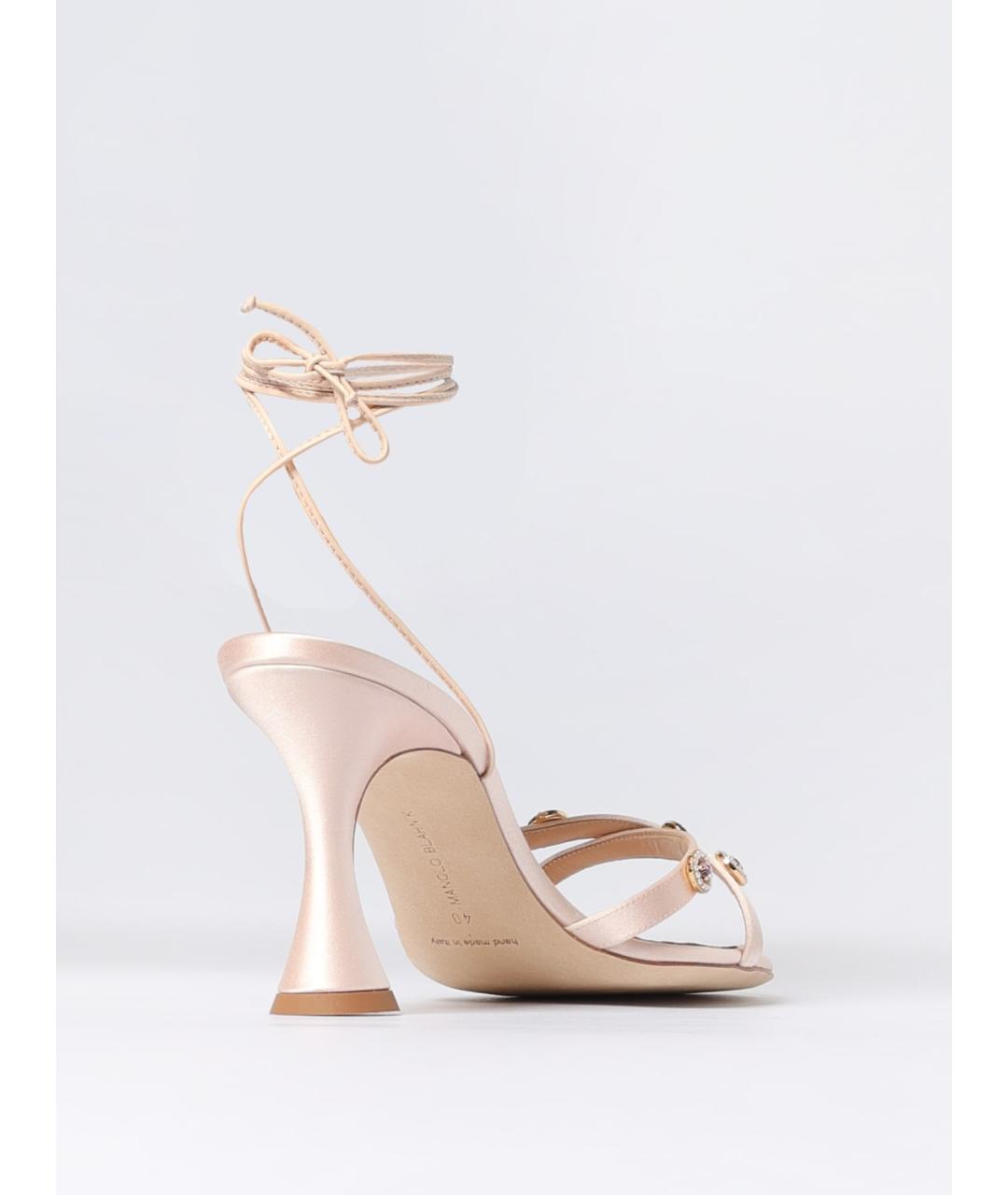 MANOLO BLAHNIK Розовые текстильные босоножки, фото 3