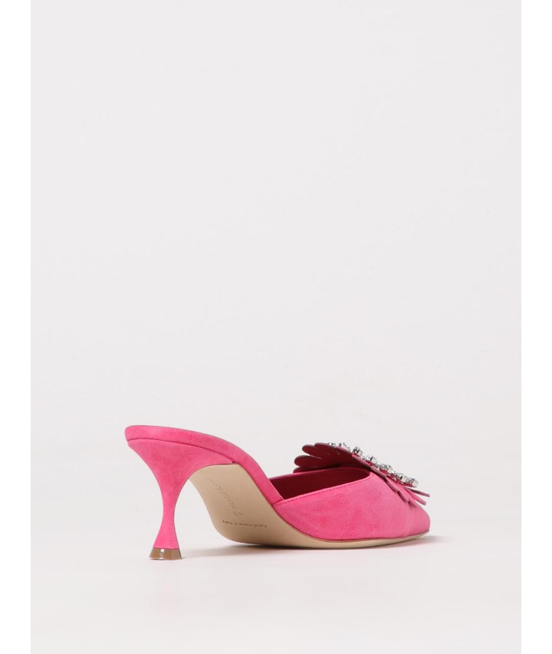 MANOLO BLAHNIK Розовые замшевые мюли, фото 3