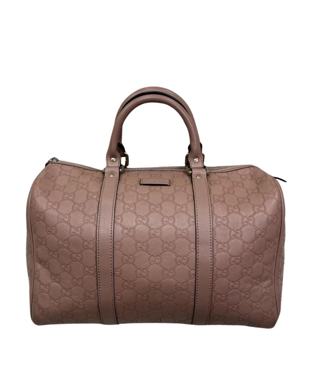 GUCCI Розовая кожаная сумка с короткими ручками, фото 1