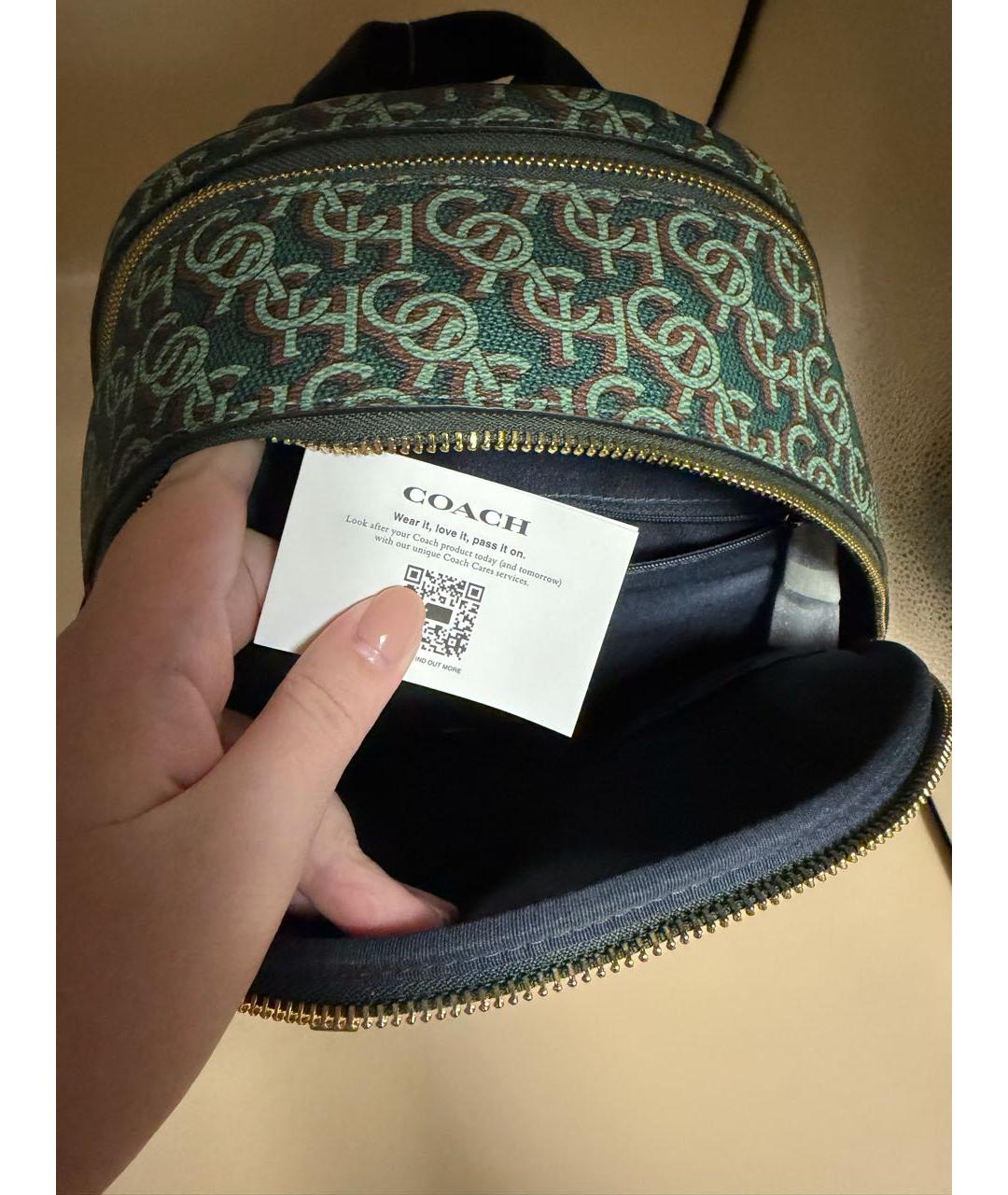 COACH Зеленый рюкзак, фото 3