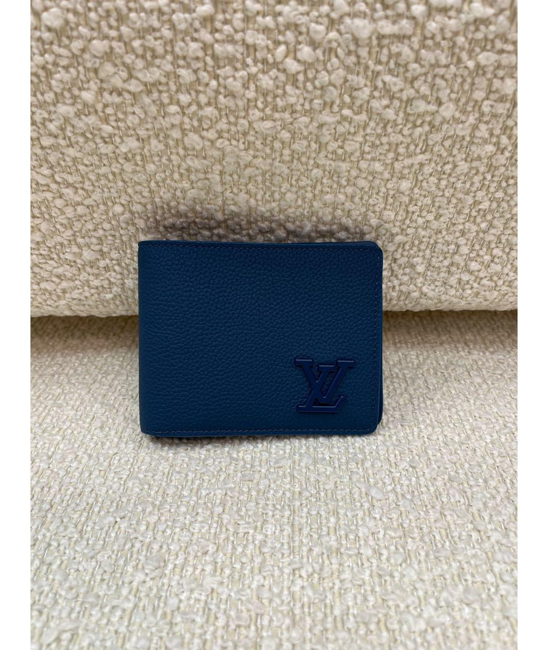 LOUIS VUITTON Темно-синий кожаный кошелек, фото 9