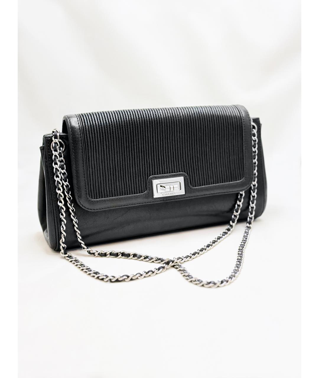 CHANEL Черная кожаная сумка через плечо, фото 6