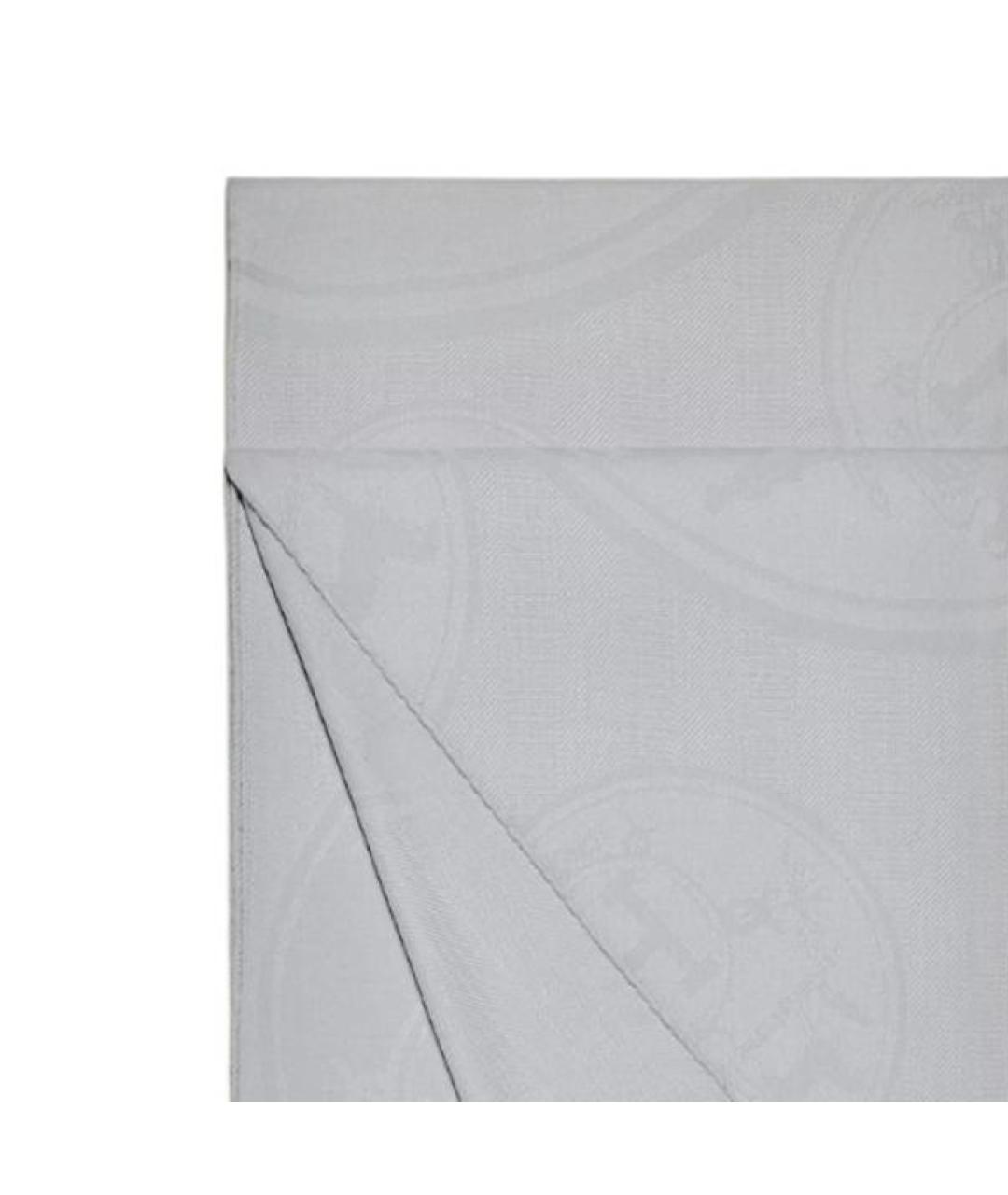 HERMES Серый кашемировый шарф, фото 3