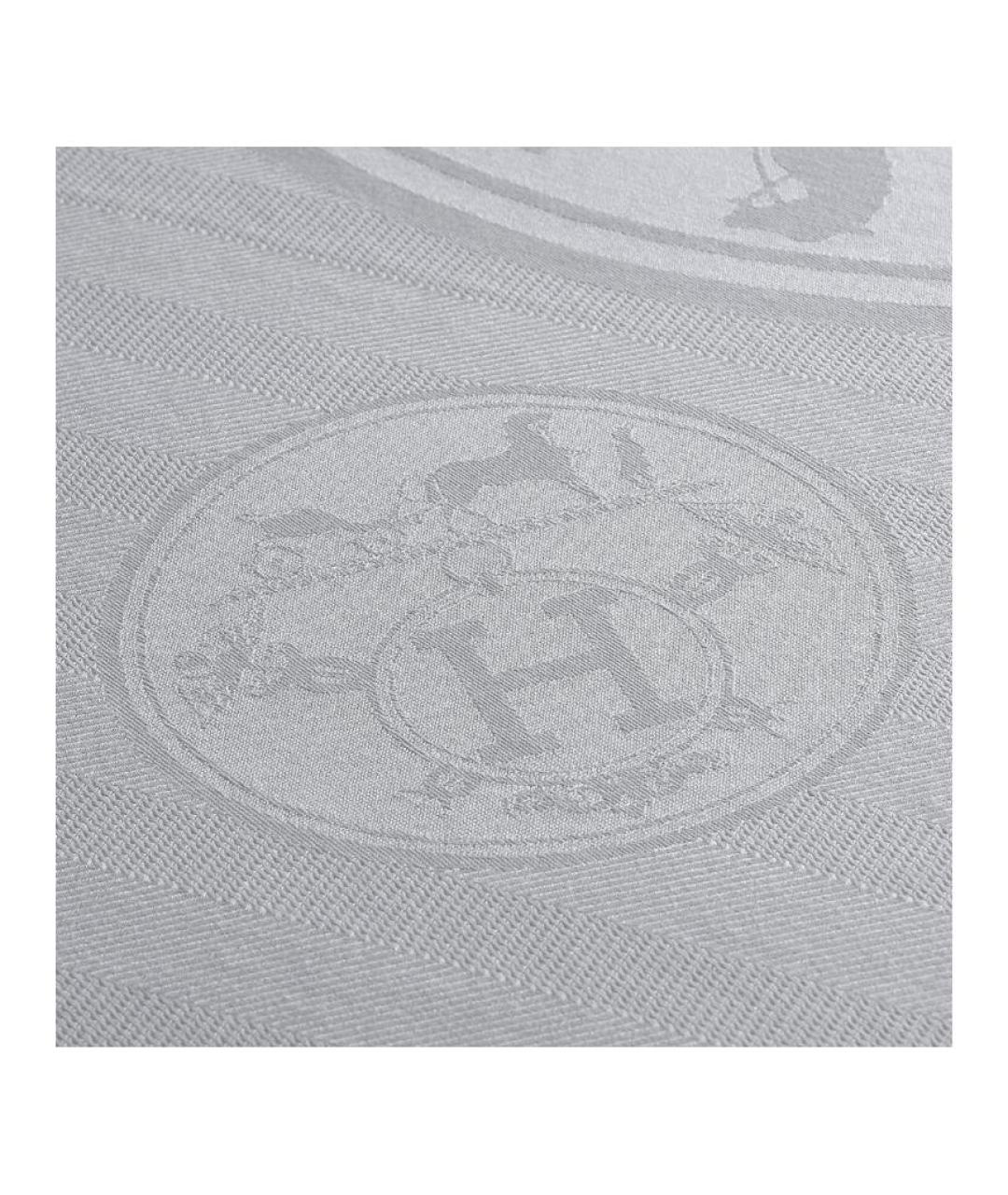 HERMES Серый кашемировый шарф, фото 2