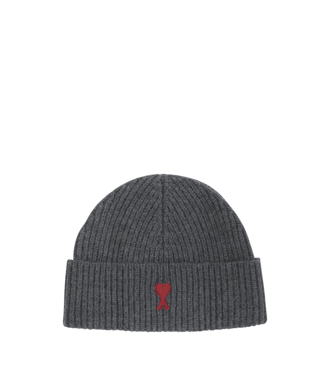 Ami Paris Серая шерстяная шапка, фото 1