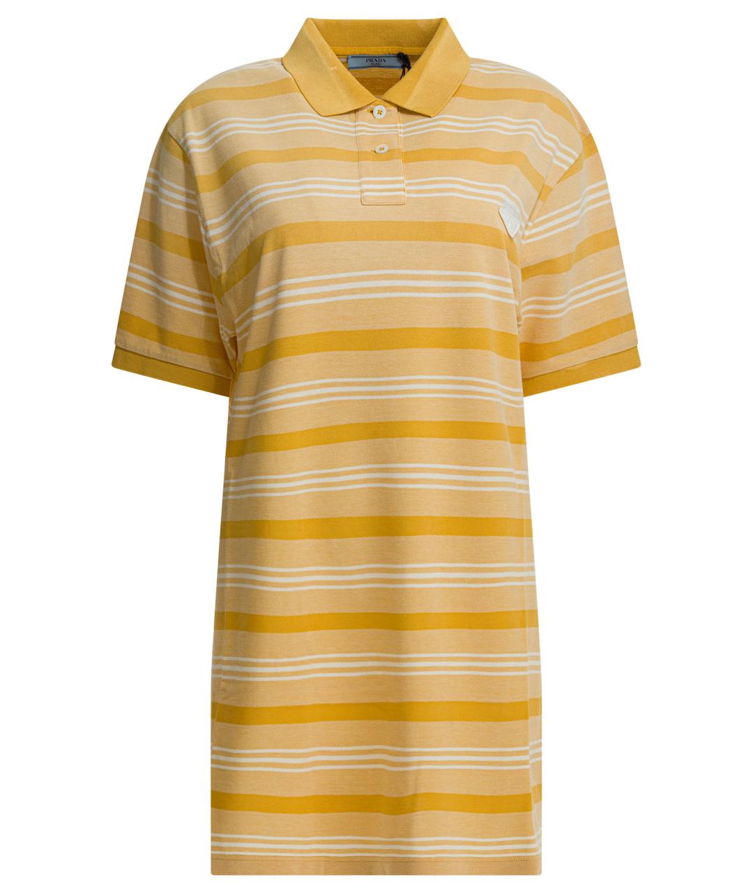 PRADA Желтое хлопковое повседневное платье, фото 1
