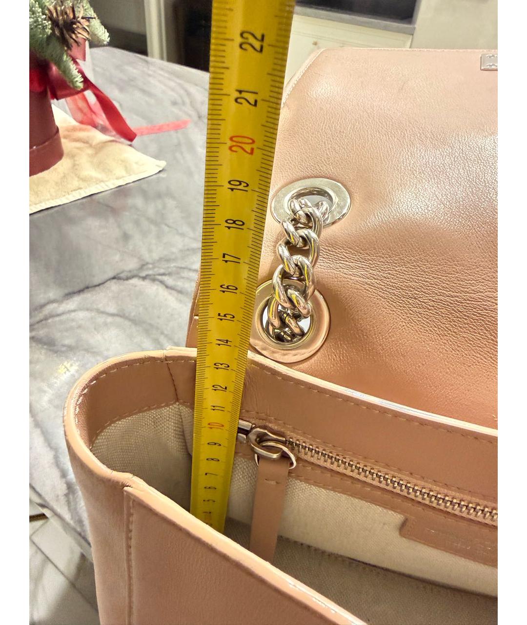 JIMMY CHOO Бежевая кожаная сумка через плечо, фото 7