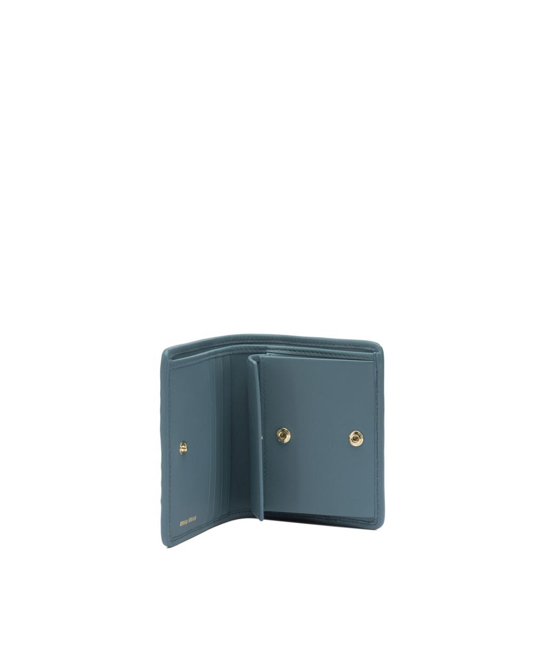 MIU MIU Синий кожаный кошелек, фото 5