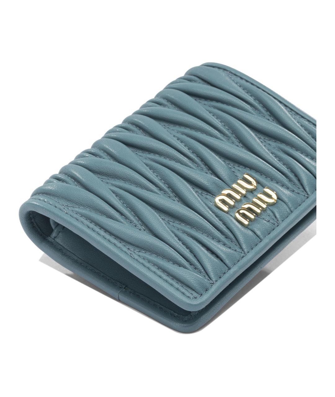 MIU MIU Синий кожаный кошелек, фото 4