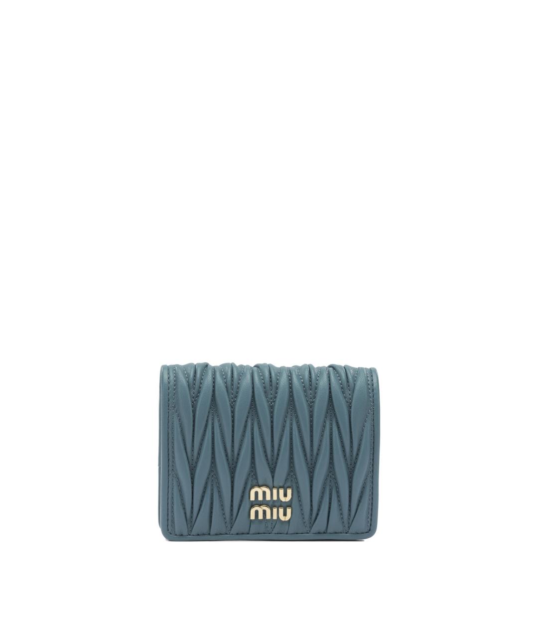 MIU MIU Синий кожаный кошелек, фото 1