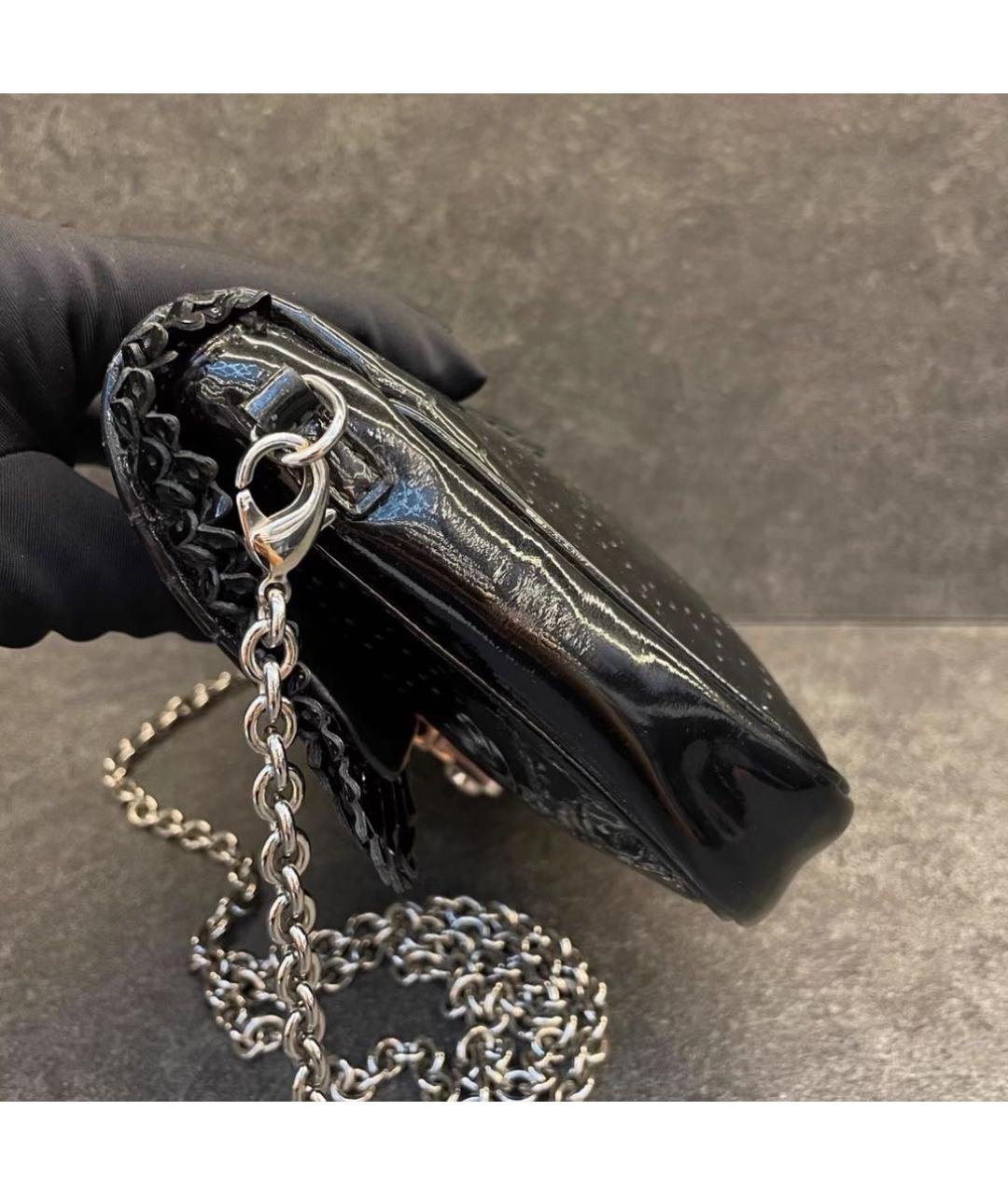 CHRISTIAN DIOR Черная сумка через плечо из лакированной кожи, фото 3