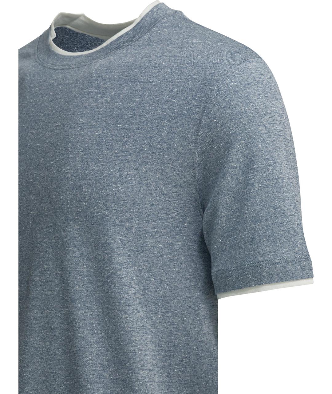 BRUNELLO CUCINELLI Голубая футболка, фото 4