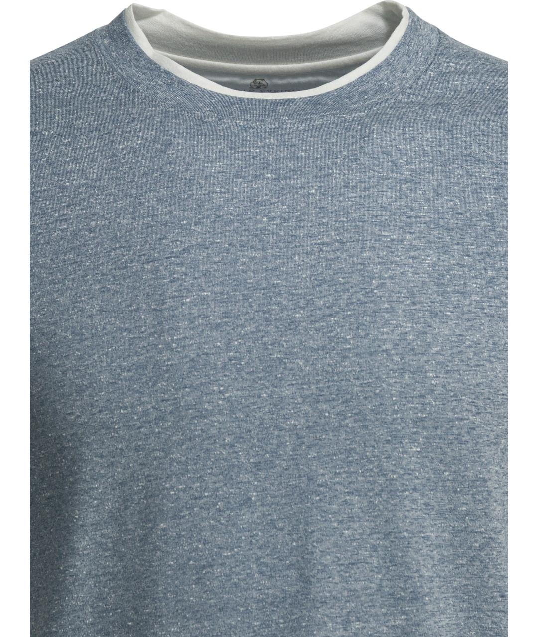 BRUNELLO CUCINELLI Голубая футболка, фото 3