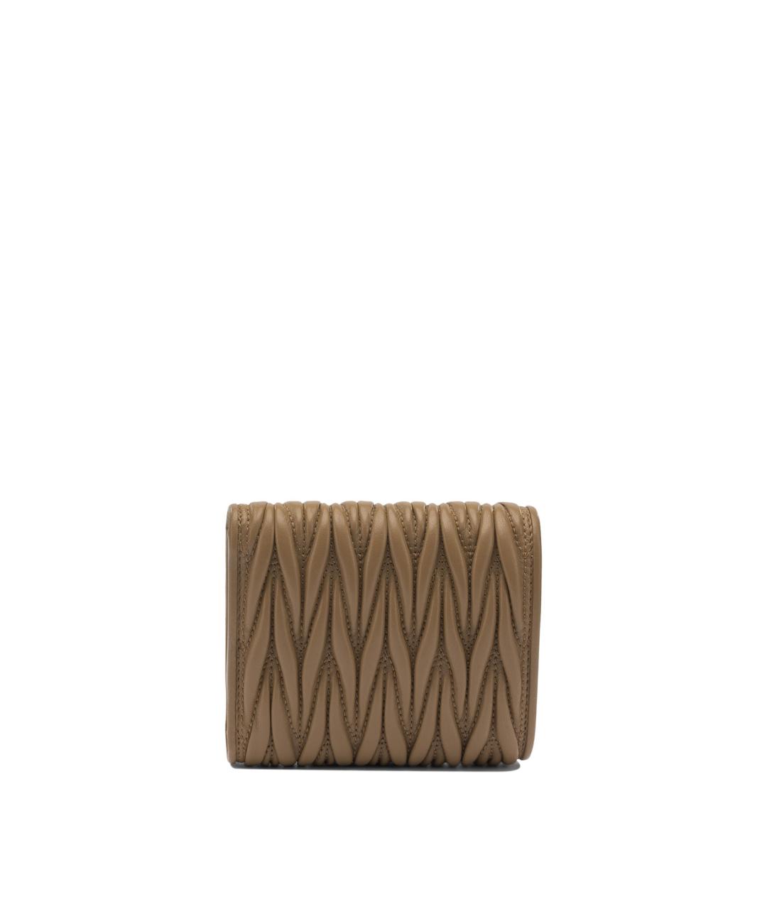 MIU MIU Коричневый кожаный кошелек, фото 3