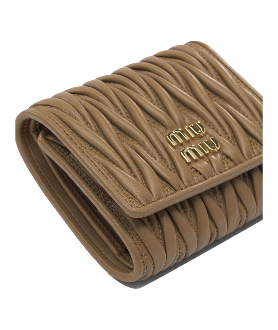 MIU MIU Коричневый кожаный кошелек, фото 4