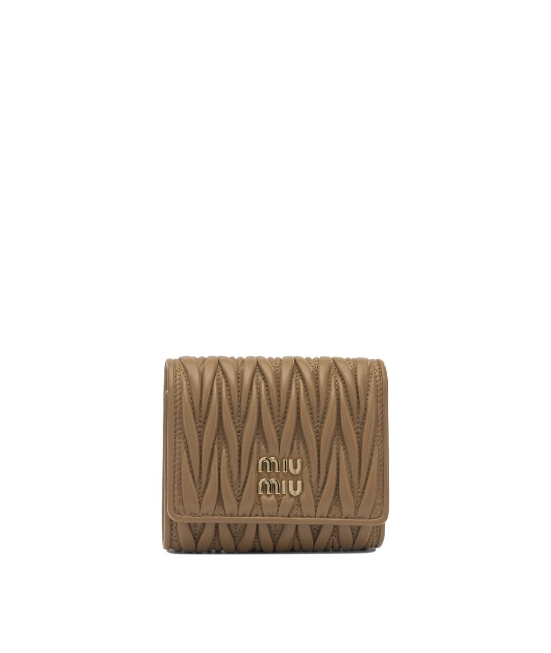 MIU MIU Коричневый кожаный кошелек, фото 1