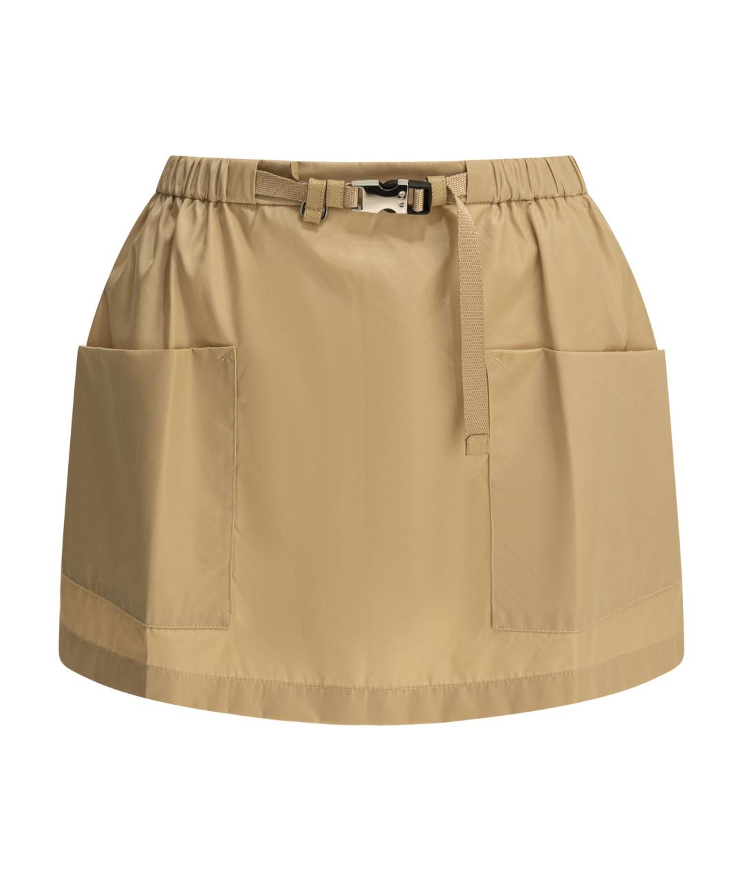 PRADA Бежевая полиамидовая юбка мини, фото 1
