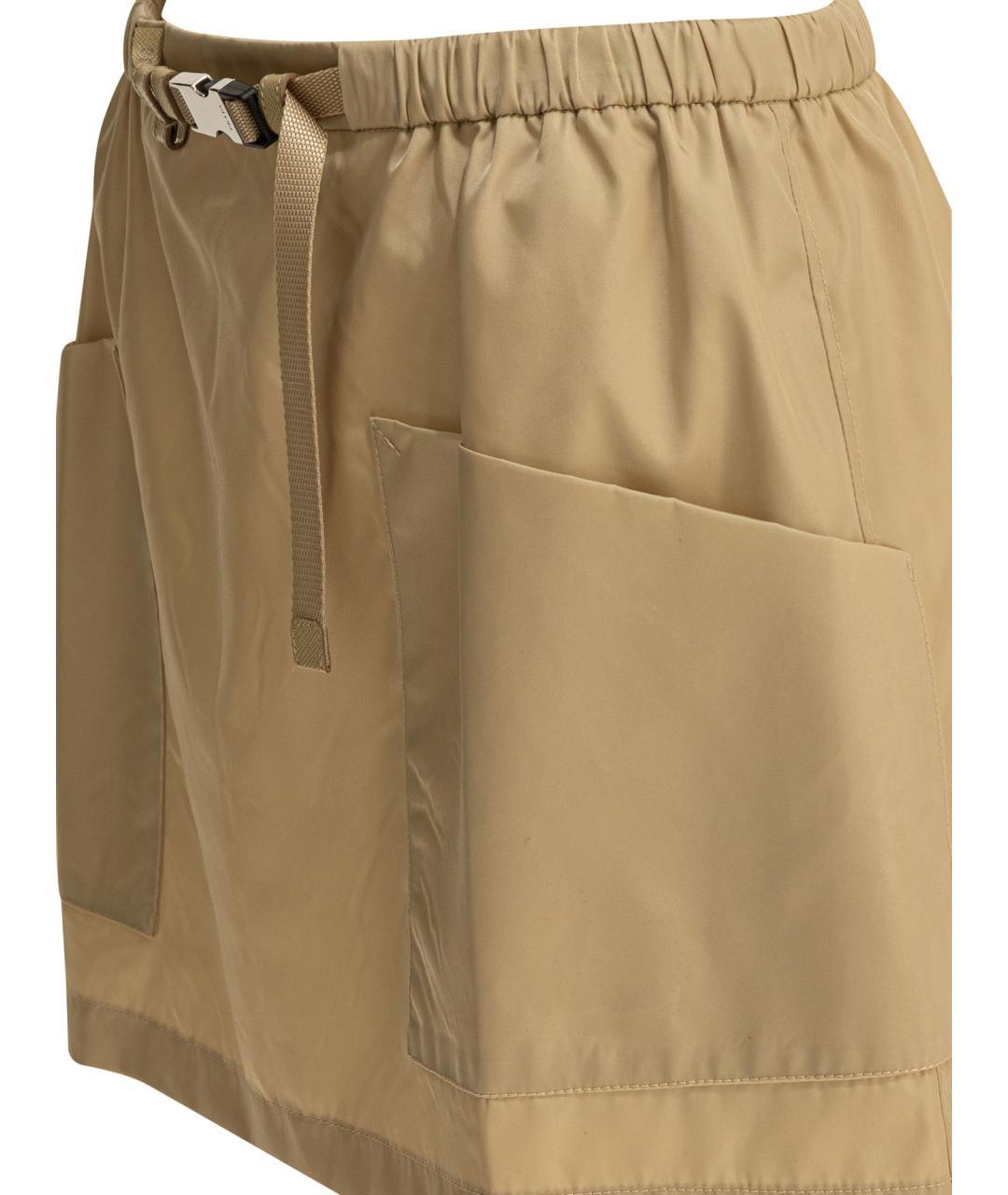 PRADA Бежевая полиамидовая юбка мини, фото 4