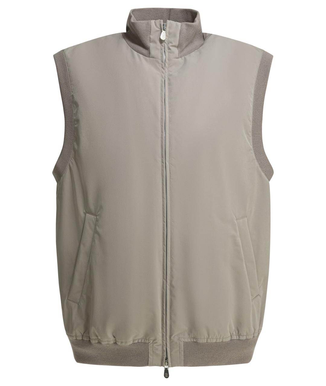 BRUNELLO CUCINELLI Коричневый полиэстеровый жилет, фото 1