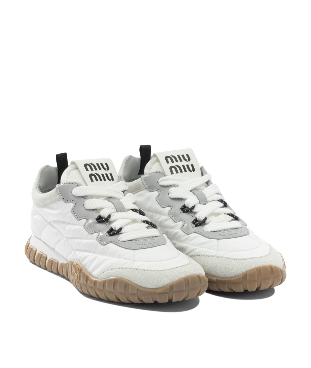 MIU MIU Белые синтетические кроссовки, фото 2