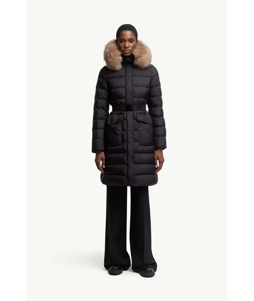 MONCLER Черный полиамидовый пуховик, фото 3