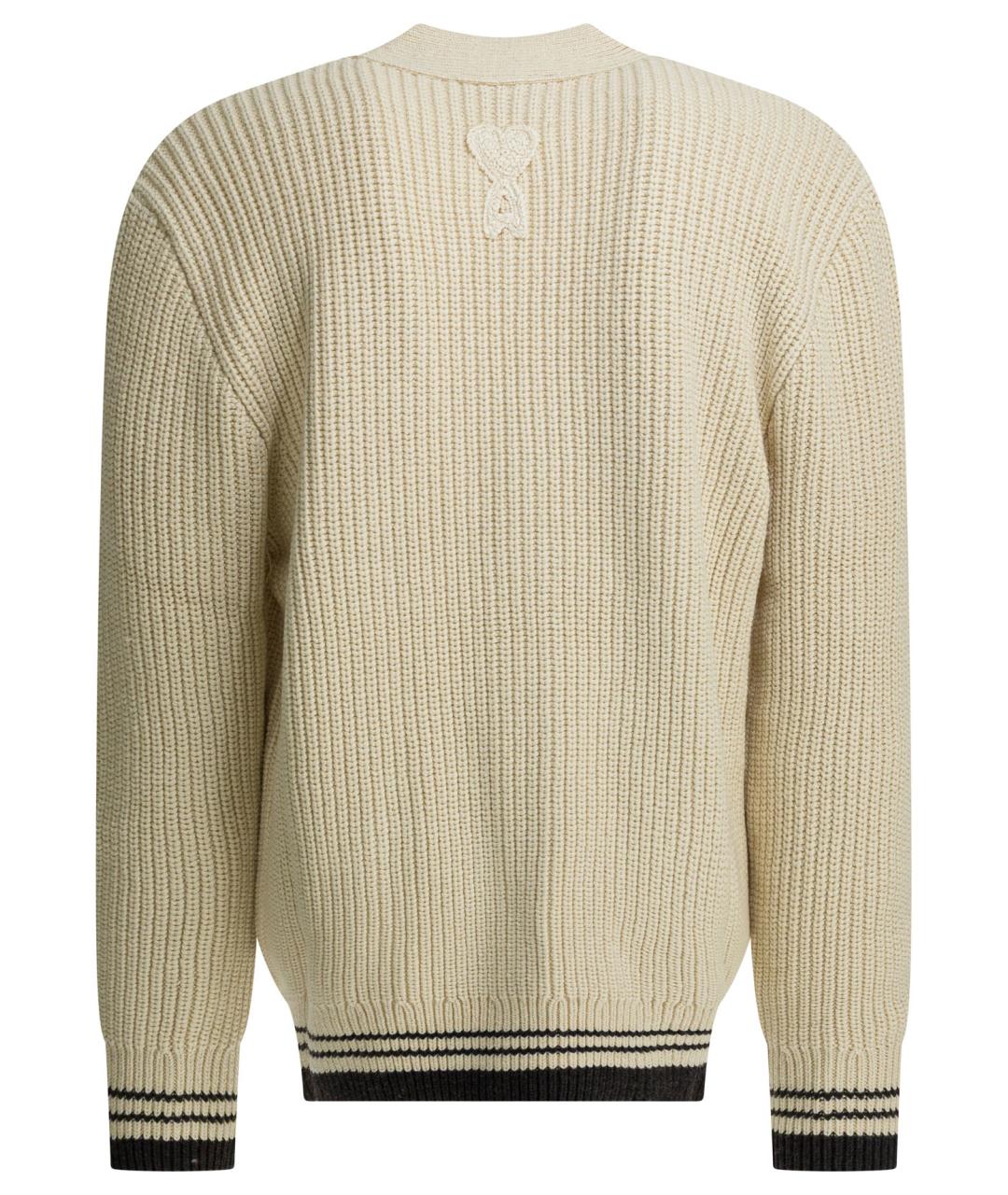 Ami Paris Белый шерстяной кардиган, фото 2