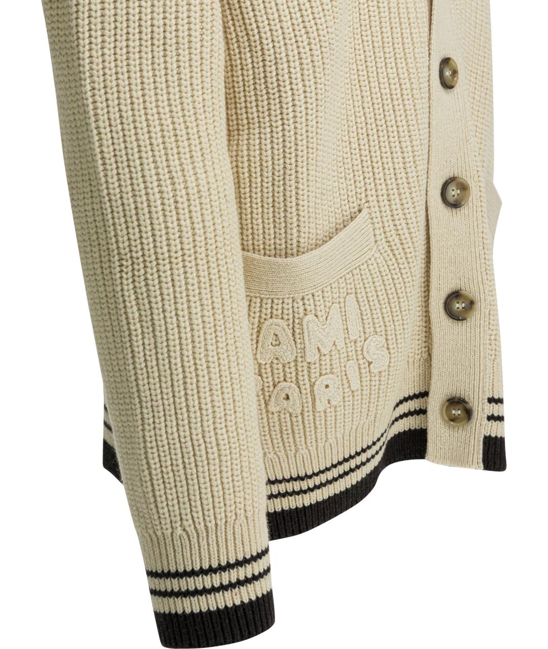 Ami Paris Белый шерстяной кардиган, фото 4