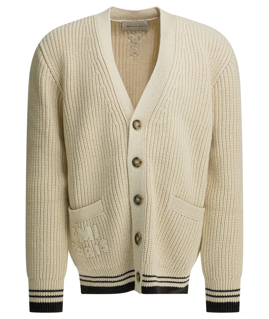 Ami Paris Белый шерстяной кардиган, фото 1