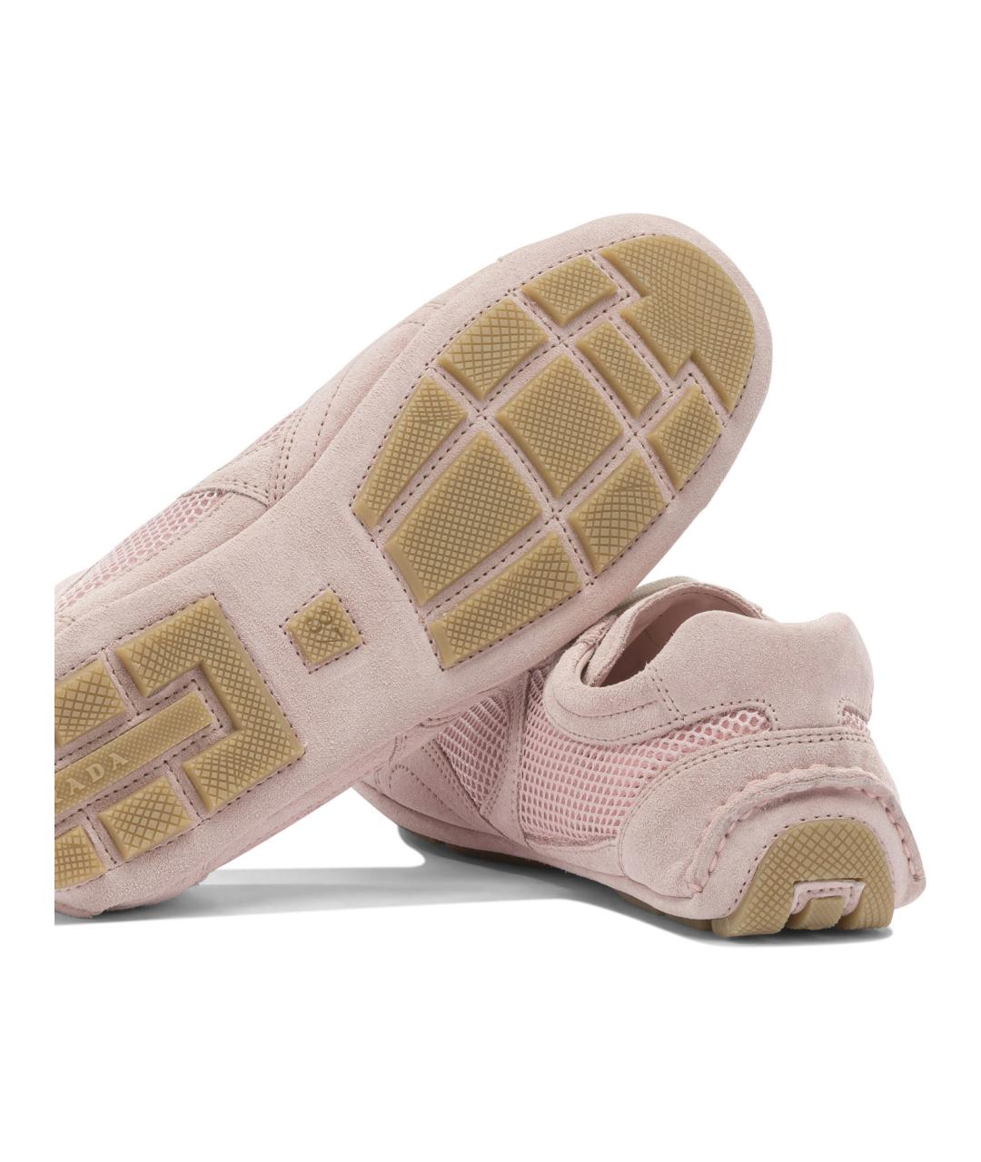 PRADA Розовые синтетические кроссовки, фото 5