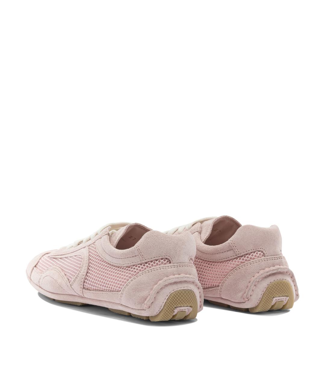 PRADA Розовые синтетические кроссовки, фото 4