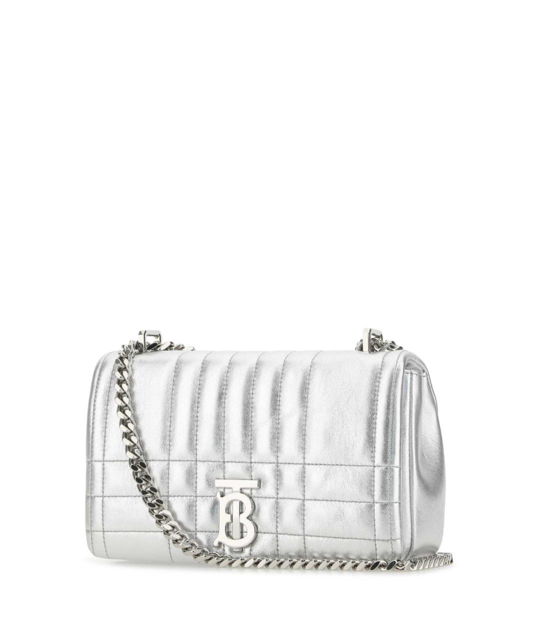 BURBERRY Серебряная кожаная сумка через плечо, фото 2