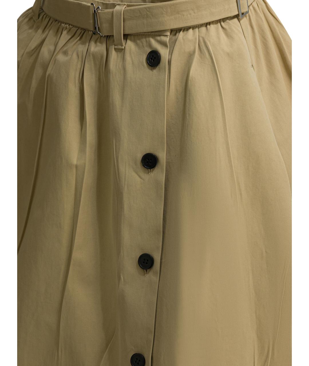 PRADA Бежевая хлопковая юбка миди, фото 3
