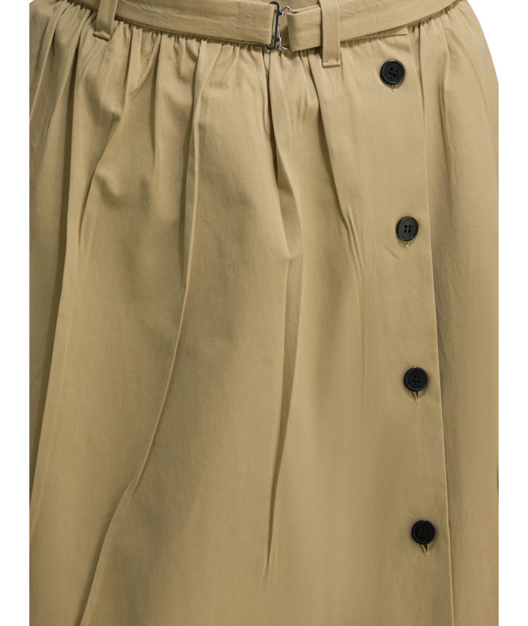 PRADA Бежевая хлопковая юбка миди, фото 4