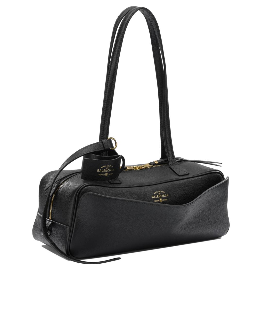 BALENCIAGA Черная кожаная сумка через плечо, фото 2