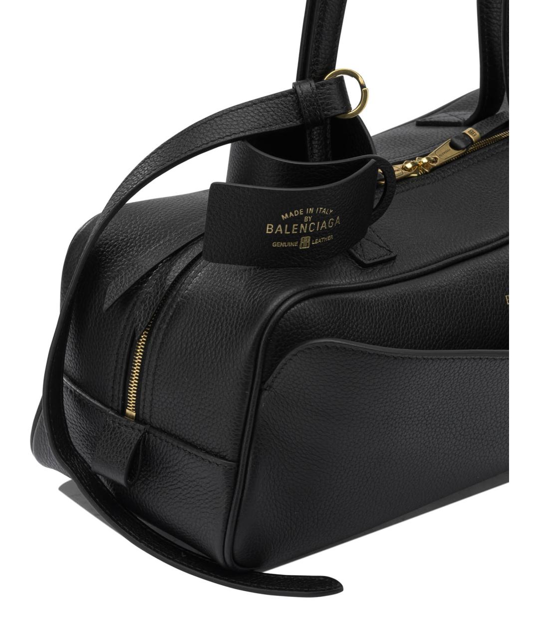 BALENCIAGA Черная кожаная сумка через плечо, фото 4