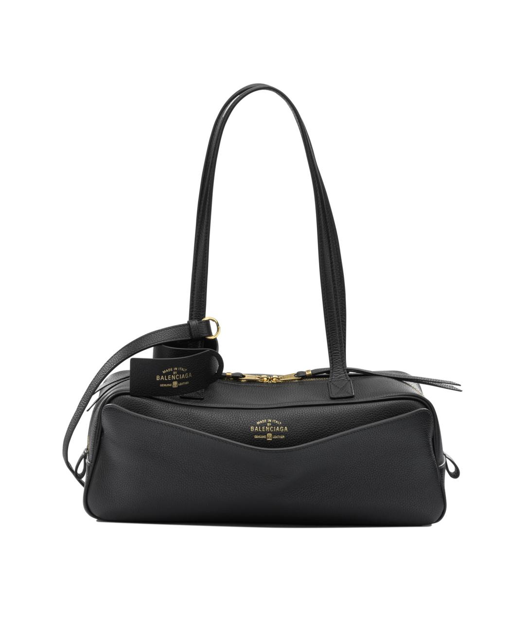 BALENCIAGA Черная кожаная сумка через плечо, фото 1